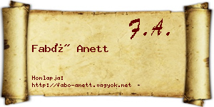 Fabó Anett névjegykártya