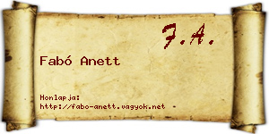 Fabó Anett névjegykártya